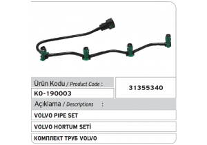 31355340 Volvo C30 S40 S60 S80 V40 Yakıt Hortum Seti